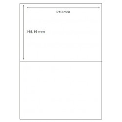 Etiquetas Adhesivas blancas formato folio A4 de 210x148 mm