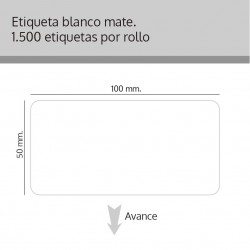 Etiquetas de papel blanco mate 100 x 50 mm