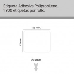 Etiqueta Polipropileno plástico 56x45 mm