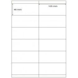 Etiquetas Adhesivas blancas formato folio A4 de 105x46 mm