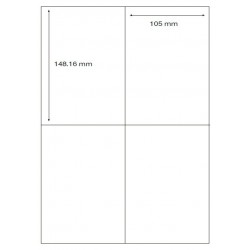 Etiquetas Adhesivas blancas formato folio A4 de 105x148 mm